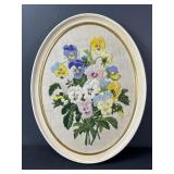 18 ' Needlepoint Pansy Wall art