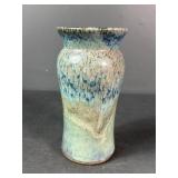 Blue & Green Drip Glaze Studio Pottery Vase