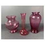 Raspberry Glass vases