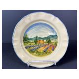 French CountrySide Hand-painted Art Plate and O