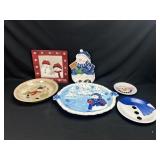 Snowman Christmas Plates