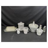 Cut Glass Butter Dish, Creamer, and More
