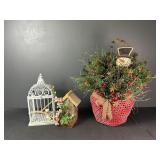 Decorative Bird Cage, Christmas Decor, and Wooden