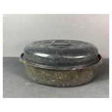 Speckled Enamel Ware Turkey Roaster