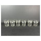 Etched glass Grape Pattern Cups