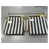 Green Striped Folding Chairs