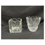 Crystal Glass Candle Holder and Square Glass