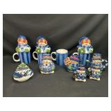 Christmas Snowman Mugs and More Set