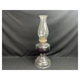 Vintage Glass Oil Lamp with Chimney