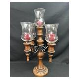 Vintage Wooden Five Candle Holder