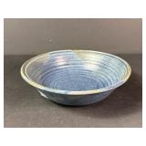 10' Blue Glazed Handcrafted Studio Pottery Bowl