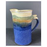 Blue & Green Glazed Studio Pottery Pitcher