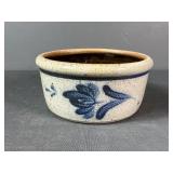 Rowe Pottery Works Blue Decorated Stoneware Crock
