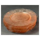 8 ' Pink Floral Depression Glass Plates