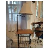Side Table with Attached Lamp