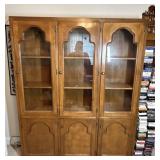 Wood Display Hutch with Arched Glass Doors