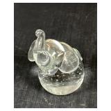 Glass Elephant Paperweight