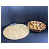 Handmade Wooden Bowl and Cheese Board