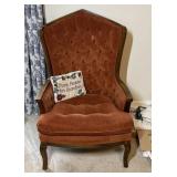 Vintage Tufted High Back Armchair
