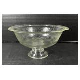 Pressed Glass Pedestal Serving Bowl