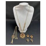 Cameo Pendant Necklaces & Matching Earrings