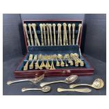 F.B. Rogers Gold-Tone Flatware Set with Case