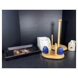 Salt & Pepper shakers with stand and more