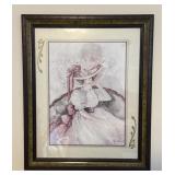 Renée Horan Signed Framed Lady Art Print