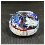 Art Glass Floral Paperweight