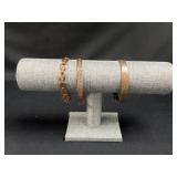 Copper and copper tone bracelets