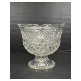Clear glass pedestal bowl