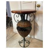 Vintage Russian Wicker Side Table