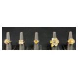 Rhinestone & Pearl Style Fashion Rings