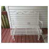 White Metal Gliding Bench