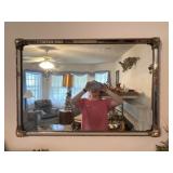 Ornate Beveled Wall Mirror with Corner Accents