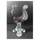 Vintage Hand-Blown Style Glass Rooster Figurine