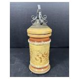 Decorative Stoneware Jar with Metal Lid