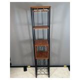 Wood & Metal Wine Rack with Storage Cabinet