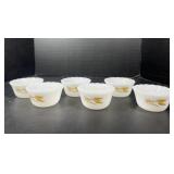 Fire King wheat custard glasses