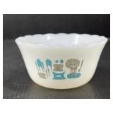 Blue heaven milk glass custard cup