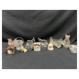 Clear glass animal figurines