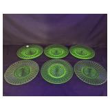 6 Uranium Glass Plates