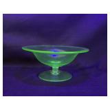 Uranium Glass Pedestal Bowl