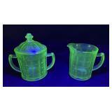 2 Anchor Hocking Uranium Glass Dishware Pieces
