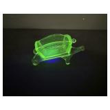 Uranium Glass Wheel Barrow