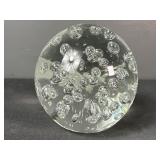 Clear Glass Bubble Paperweight