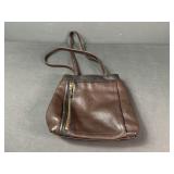 Evan Picone Brown Leather Shoulder Bag