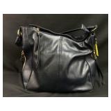Navy blue hobo shoulder bag
