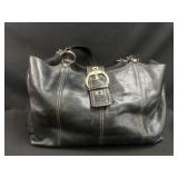 Etienne Aigner black pebble leather shoulder bag