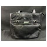 Black genuine leather shoulder bag